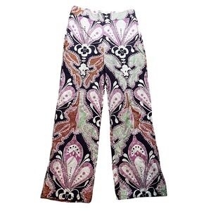 ZARA Wide Leg Paisley Print Pants Women's Size Medium High Rise Flare Boho